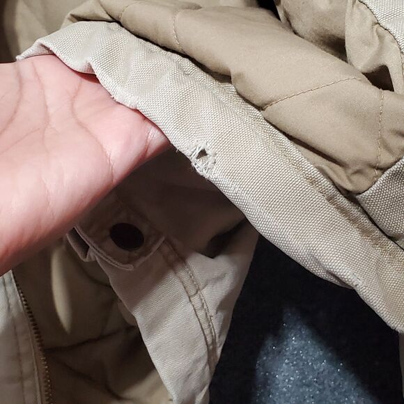 Vintage Kirra Jacket Mens XL Tan Canvas Chore Coat 90s Skate Surf Trucker Grunge - Picture 11 of 11